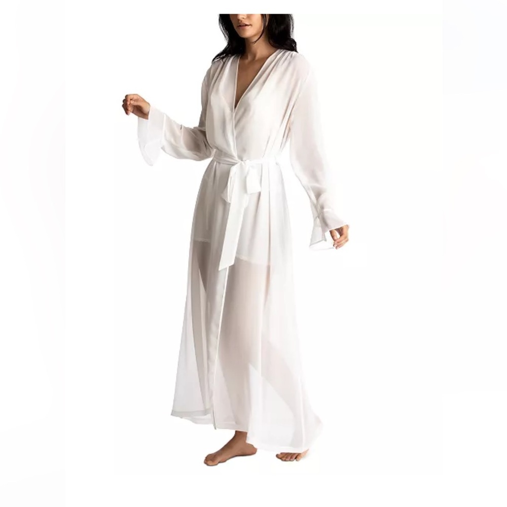 Floor length White Chiffon Robe
